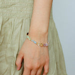 Candy Sparkle Bracelet – Natural Gemstone Mix with Bell Charm - floysun
