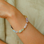 Candy Sparkle Bracelet – Natural Gemstone Mix with Bell Charm - floysun