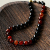 Caramel Gradient Agate Necklace with Magnetic Clasp - floysun