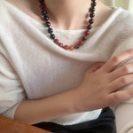 Caramel Gradient Agate Necklace with Magnetic Clasp - floysun