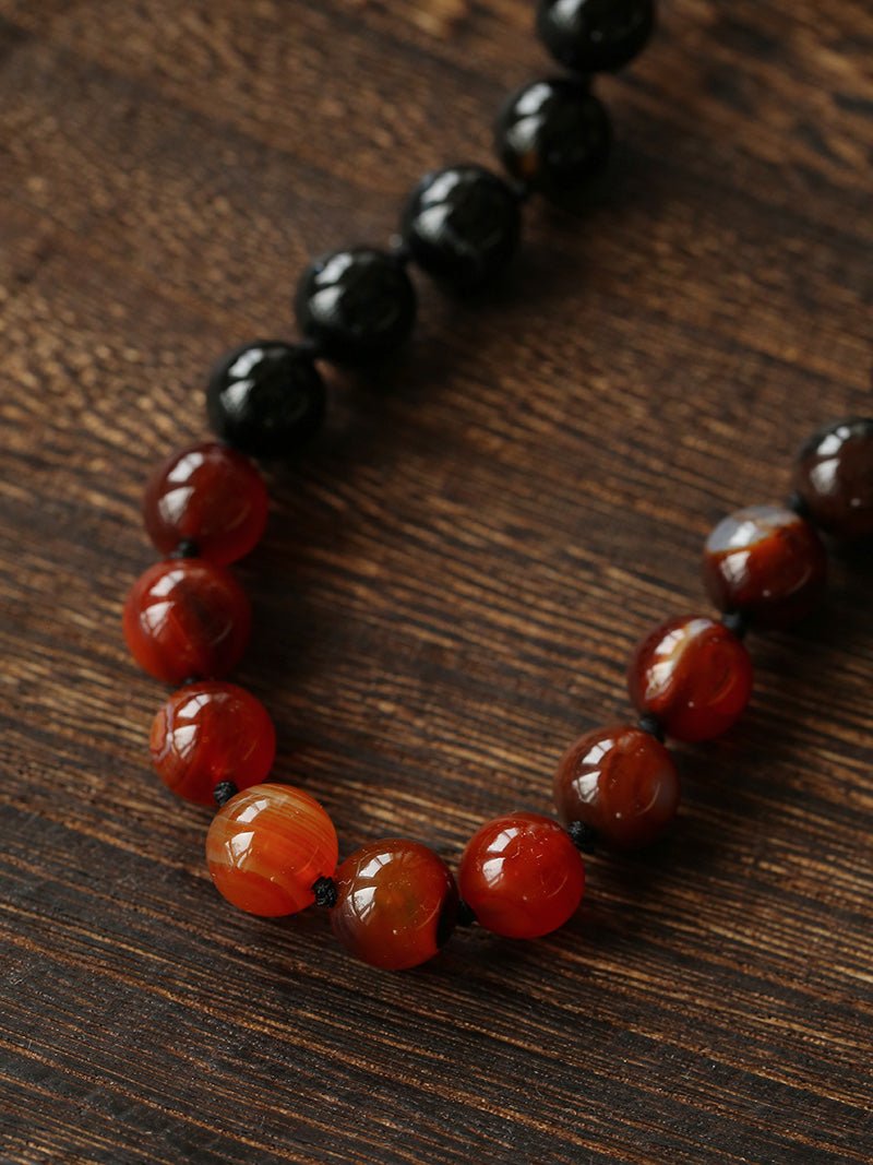 Caramel Gradient Agate Necklace with Magnetic Clasp - floysun