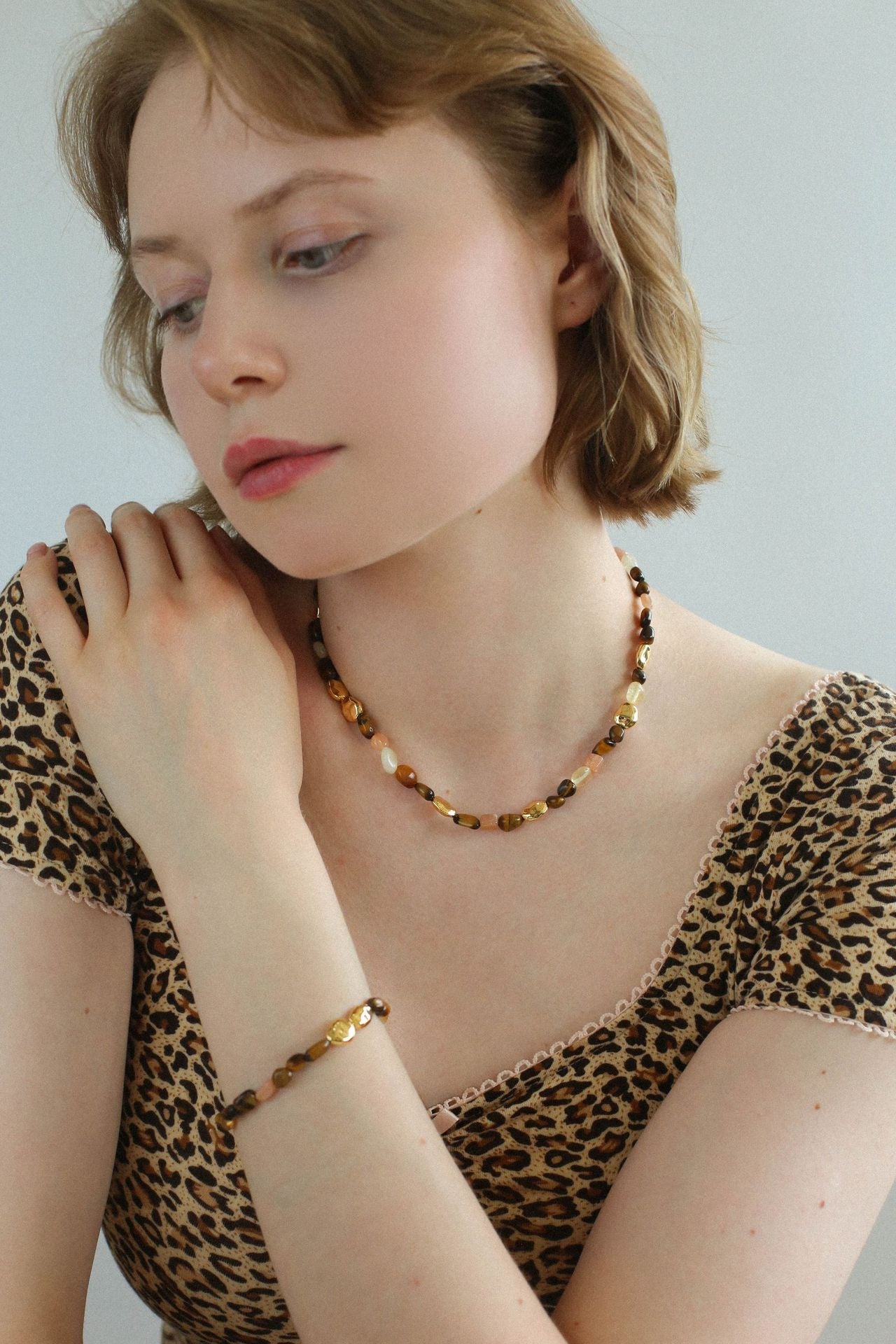 Caramel Summer Colorful Gemstone Beaded Bracelet - floysun