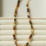 Caramel Summer Colorful Gemstone Beaded Necklace - floysun
