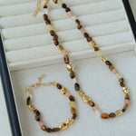 Caramel Summer Colorful Gemstone Beaded Necklace - floysun