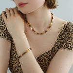 Caramel Summer Colorful Gemstone Beaded Necklace - floysun