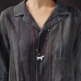 Carousel Pony Red Cord Necklace Horse Pendant - floysun