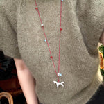 Carousel Pony Red Cord Necklace Horse Pendant - floysun