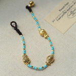 Carp Drift – Blue Turquoise & Golden Koi Beaded Bracelet with Bell Clasp - floysun