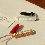 Carved Agate Comb Pendant Necklace - floysun