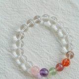 Celestia Radiance · Rainbow Multigem Clear Quartz Energy Bracelet - floysun