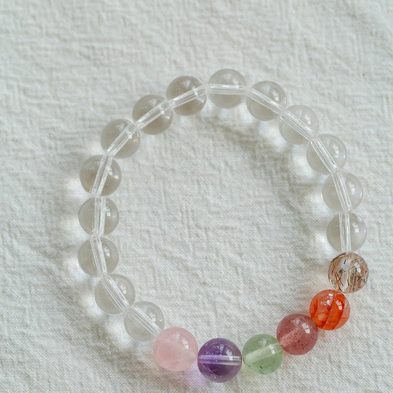 Celestia Radiance · Rainbow Multigem Clear Quartz Energy Bracelet - floysun