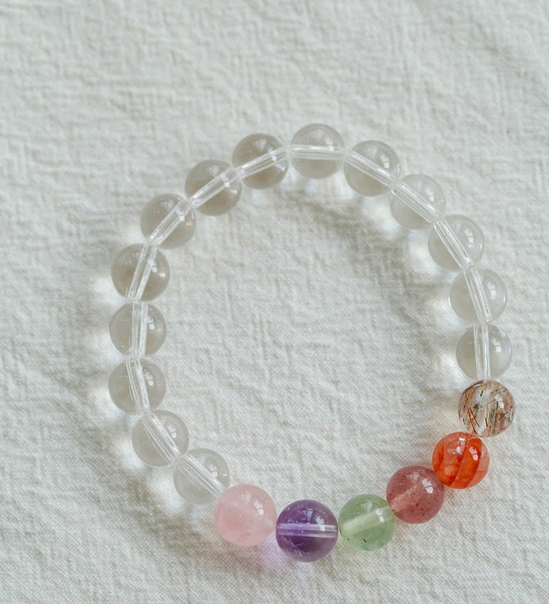 Celestia Radiance · Rainbow Multigem Clear Quartz Energy Bracelet - floysun