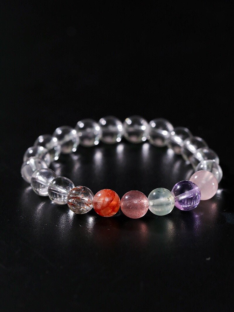 Celestia Radiance · Rainbow Multigem Clear Quartz Energy Bracelet - floysun