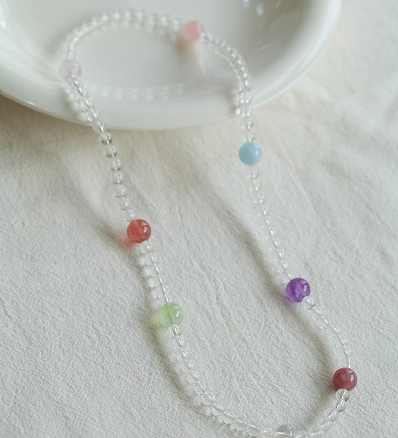 Celestia Radiance · Triple - Wrap Multigem Clear Quartz Energy Bracelet - floysun