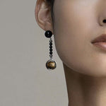 Celestial Black Agate & Tiger’s Eye Earrings - floysun