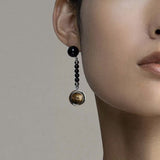 Celestial Black Agate & Tiger’s Eye Earrings - floysun