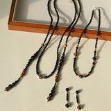 Celestial Black Agate & Tiger’s Eye Long Necklace - floysun