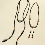 Celestial Black Agate & Tiger’s Eye Long Necklace - floysun