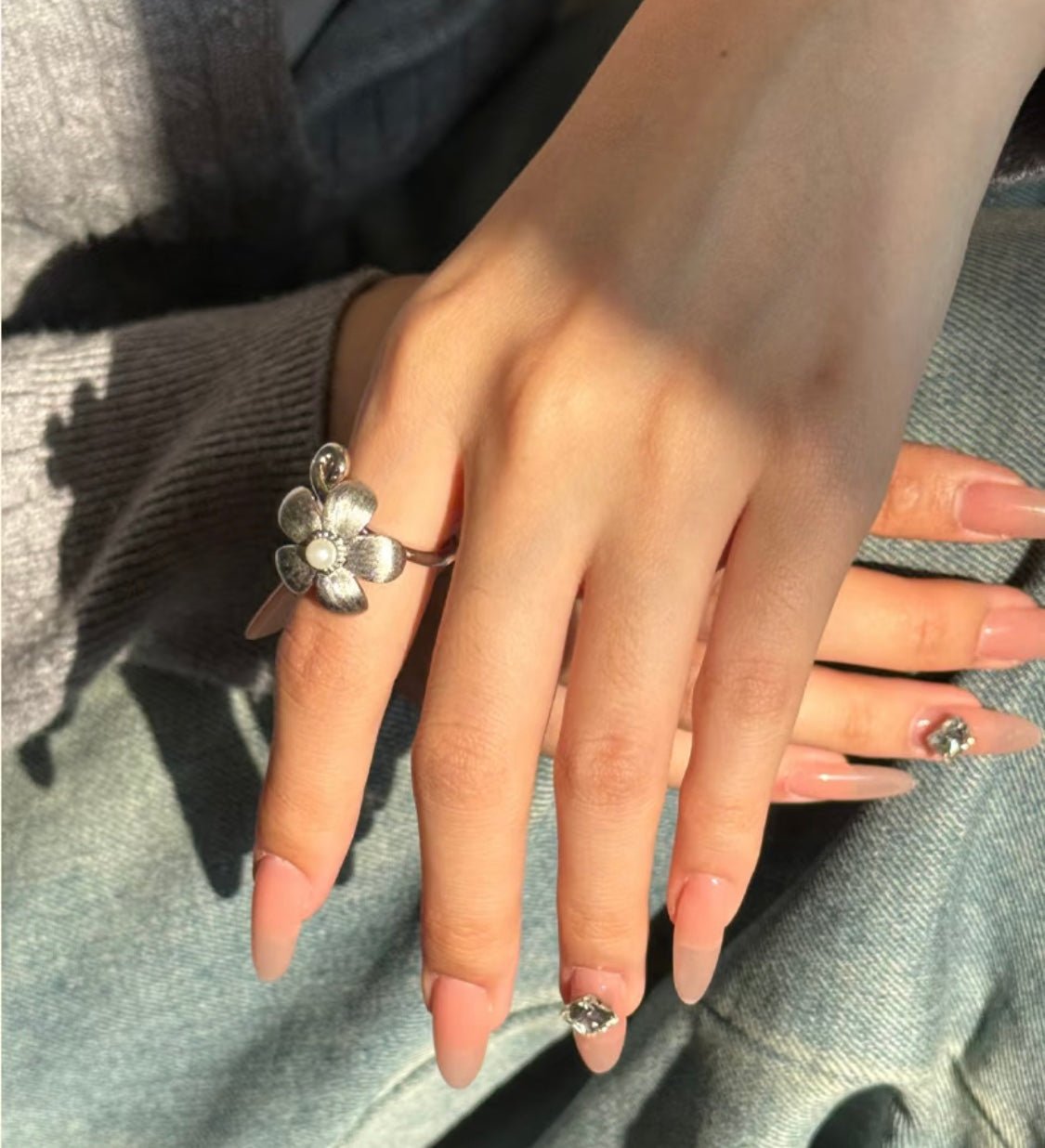 Celestial Bloom Satin Finish Ring - floysun