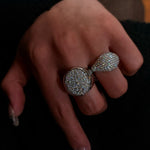 Celestial Dome Pavé Band Ring - Handcrafted 2.2ctw Moissanite Statement Ring - floysun