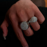 Celestial Dome Pavé Band Ring - Handcrafted 2.2ctw Moissanite Statement Ring - floysun