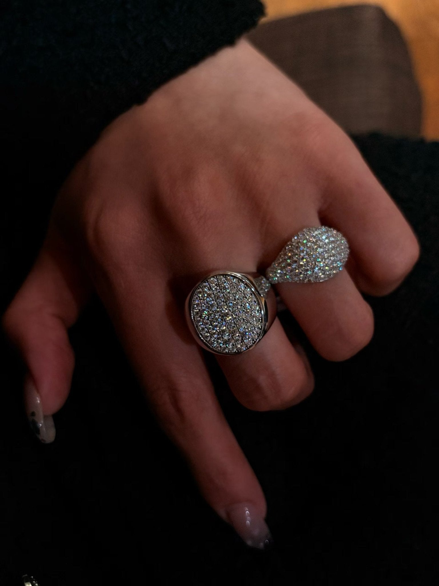 Celestial Dome Pavé Band Ring - Handcrafted 2.2ctw Moissanite Statement Ring - floysun