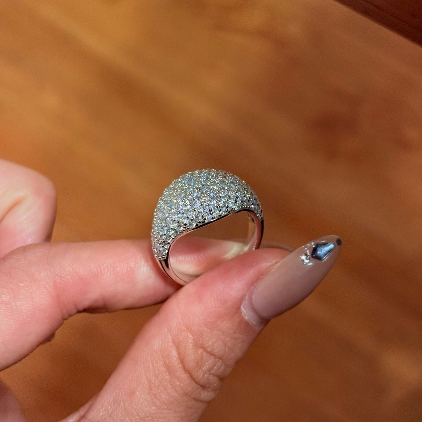 Celestial Dome Pavé Band Ring - Handcrafted 2.2ctw Moissanite Statement Ring - floysun
