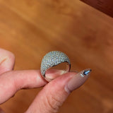 Celestial Dome Pavé Band Ring - Handcrafted 2.2ctw Moissanite Statement Ring - floysun