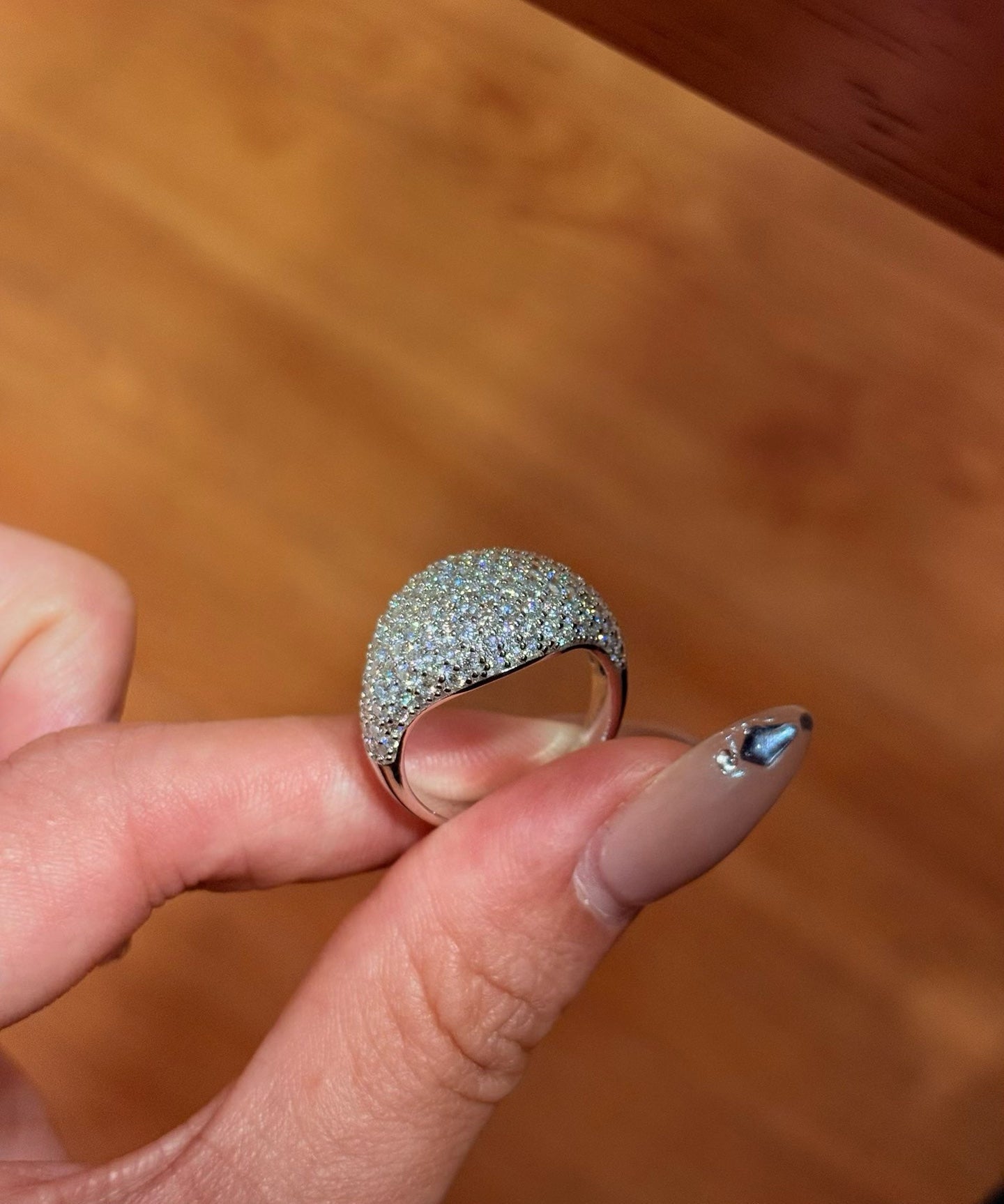 Celestial Dome Pavé Band Ring - Handcrafted 2.2ctw Moissanite Statement Ring - floysun