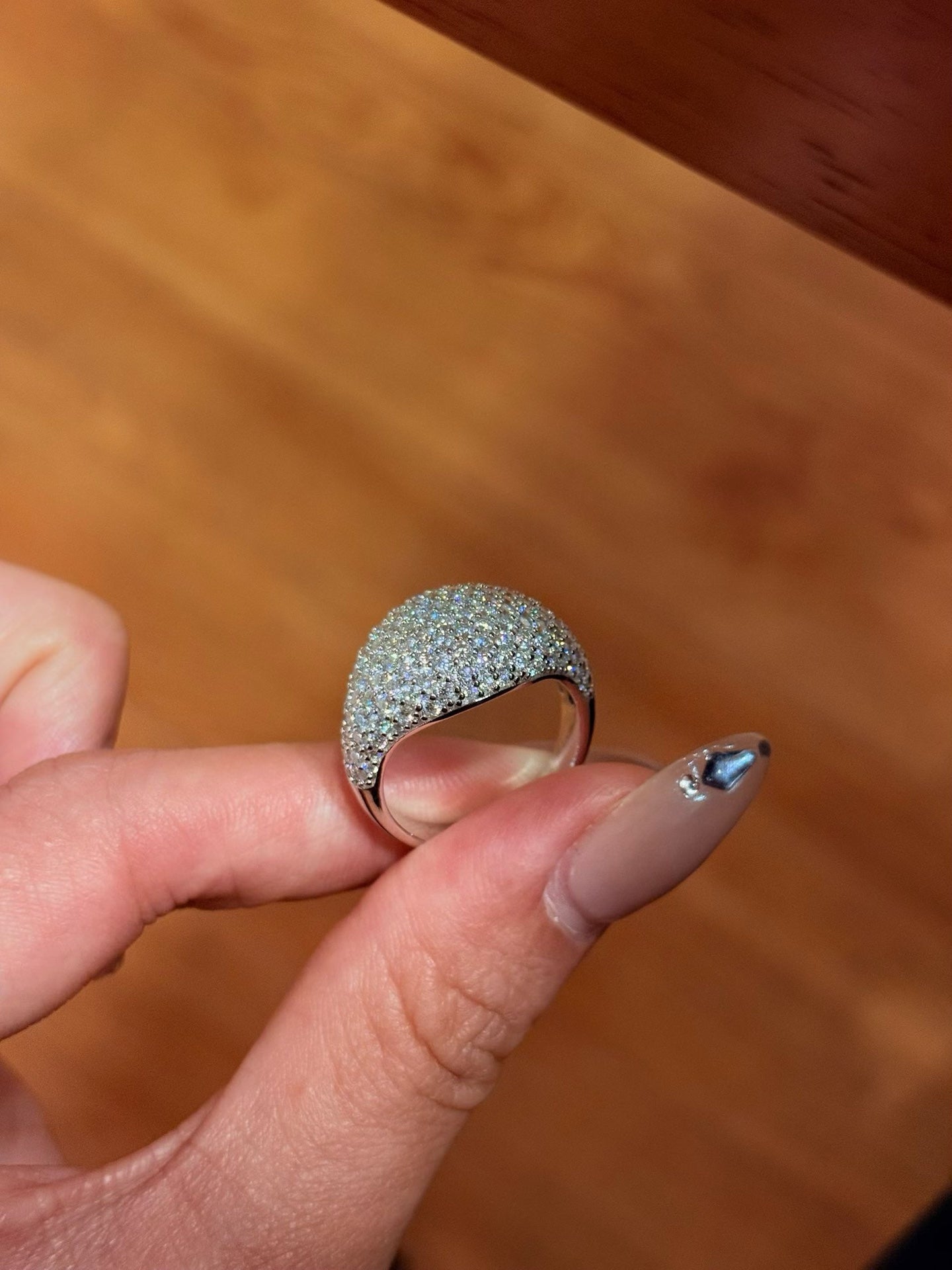 Celestial Dome Pavé Band Ring - Handcrafted 2.2ctw Moissanite Statement Ring - floysun