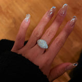 Celestial Dome Pavé Band Ring - Handcrafted 2.2ctw Moissanite Statement Ring - floysun