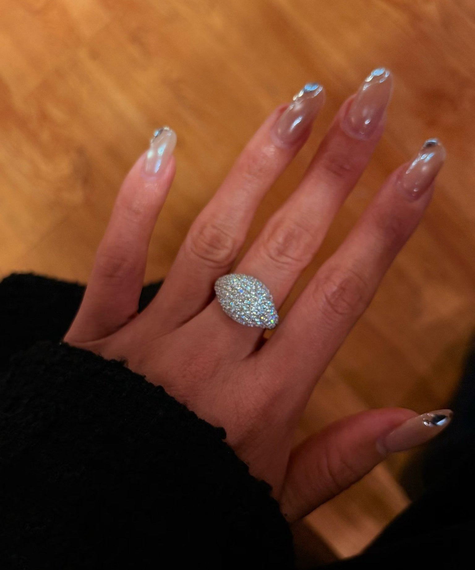 Celestial Dome Pavé Band Ring - Handcrafted 2.2ctw Moissanite Statement Ring - floysun