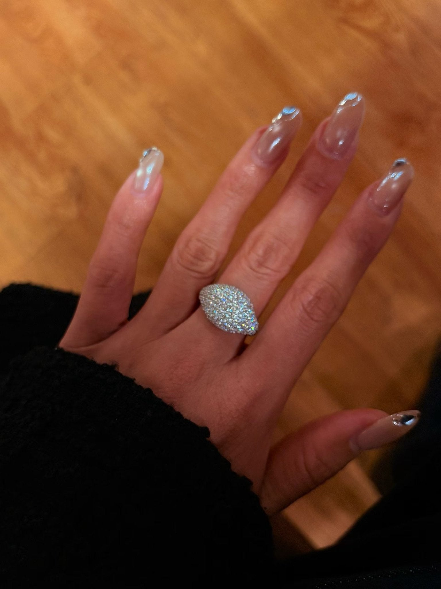 Celestial Dome Pavé Band Ring - Handcrafted 2.2ctw Moissanite Statement Ring - floysun