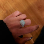 Celestial Dome Pavé Band Ring - Handcrafted 2.2ctw Moissanite Statement Ring - floysun