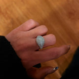 Celestial Dome Pavé Band Ring - Handcrafted 2.2ctw Moissanite Statement Ring - floysun