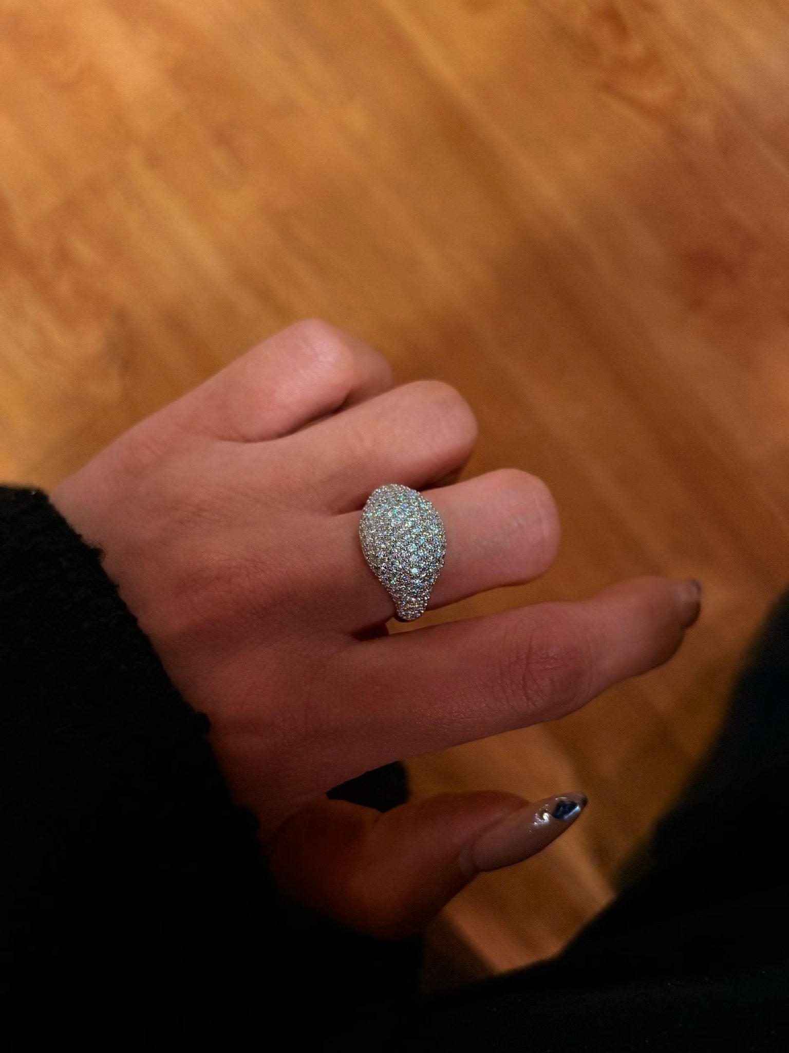 Celestial Dome Pavé Band Ring - Handcrafted 2.2ctw Moissanite Statement Ring - floysun