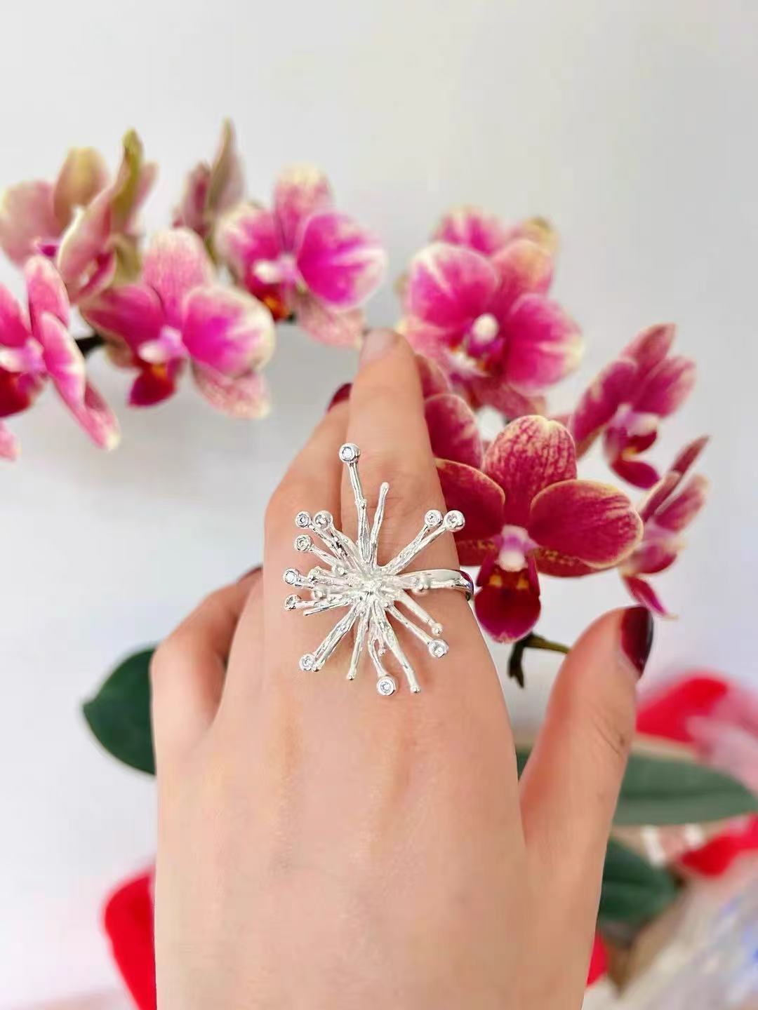 Celestial Firework Burst Open Ring - floysun