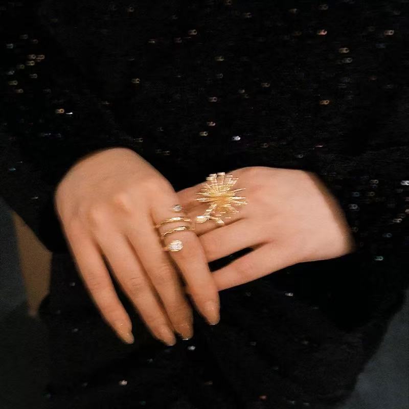 Celestial Firework Burst Open Ring - floysun