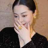 Celestial Firework Burst Open Ring - floysun