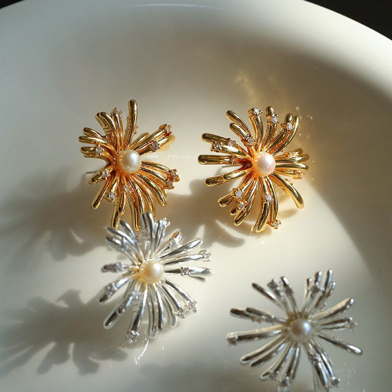 Celestial Fireworks Pearl Earrings - floysun
