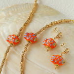 Ceramic Fish Lava Texture Gold Collarbone Necklace - floysun