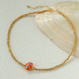 Ceramic Fish Lava Texture Gold Collarbone Necklace - floysun