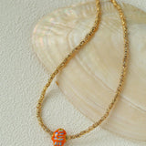 Ceramic Fish Lava Texture Gold Collarbone Necklace - floysun