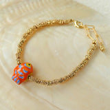 Ceramic Fish Lava Texture Gold Stack Bracelet - floysun