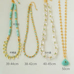 Cerulean & Citrine Harmony Necklace | Natural Amazonite & Lemon Quartz Duo - floysun