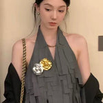 Chanel - Inspired Camellia Two - Way Brooch & Hair Clip - floysun