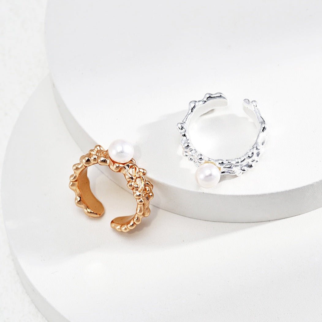 Charming Waves: Lace Pearl Ring - floysun