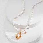 Charming Waves: Tranquil Sterling Silver Pearl Necklace - floysun