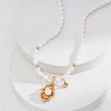 Charming Waves: Tranquil Sterling Silver Pearl Necklace - floysun