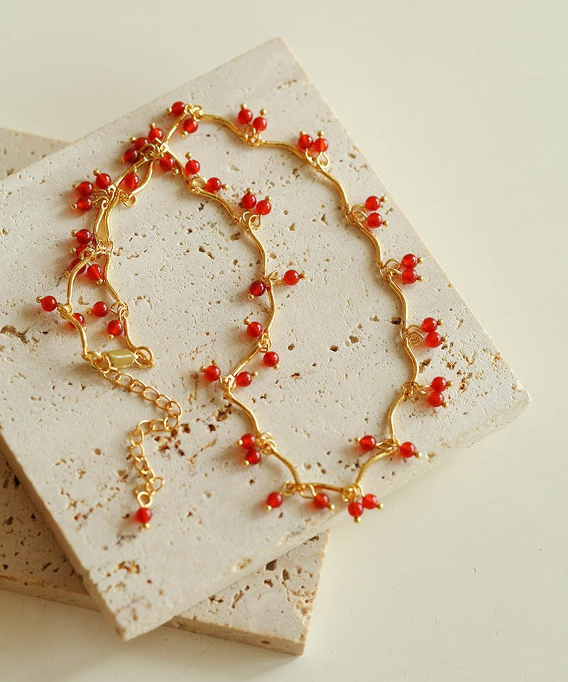 Cherry Blossom Red Agate Necklace - floysun